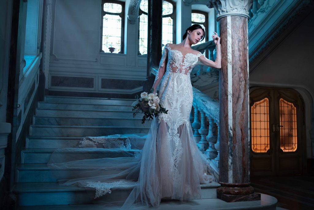 Frozen style bride portrait